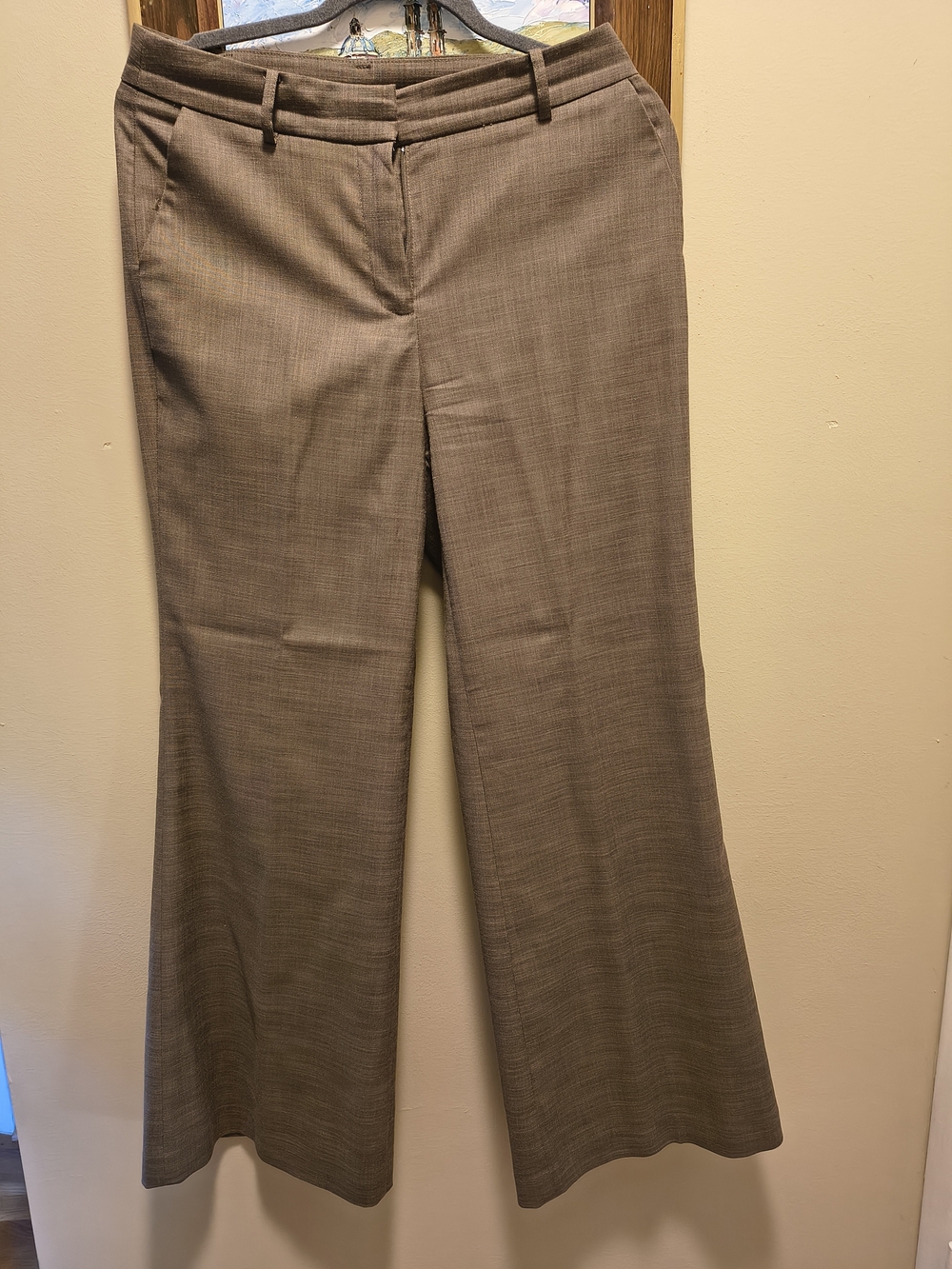 Kenneth Cole Taupe Wide Leg Dress Pants